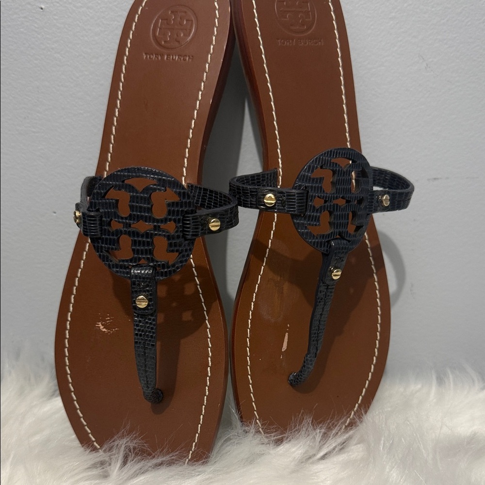 Tory Burch Black and Brown Sandals